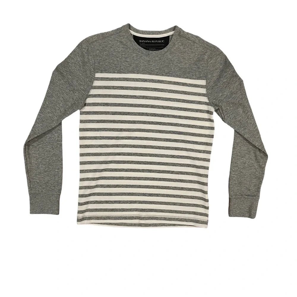 Banana Republic Gray Striped Men's Shirt